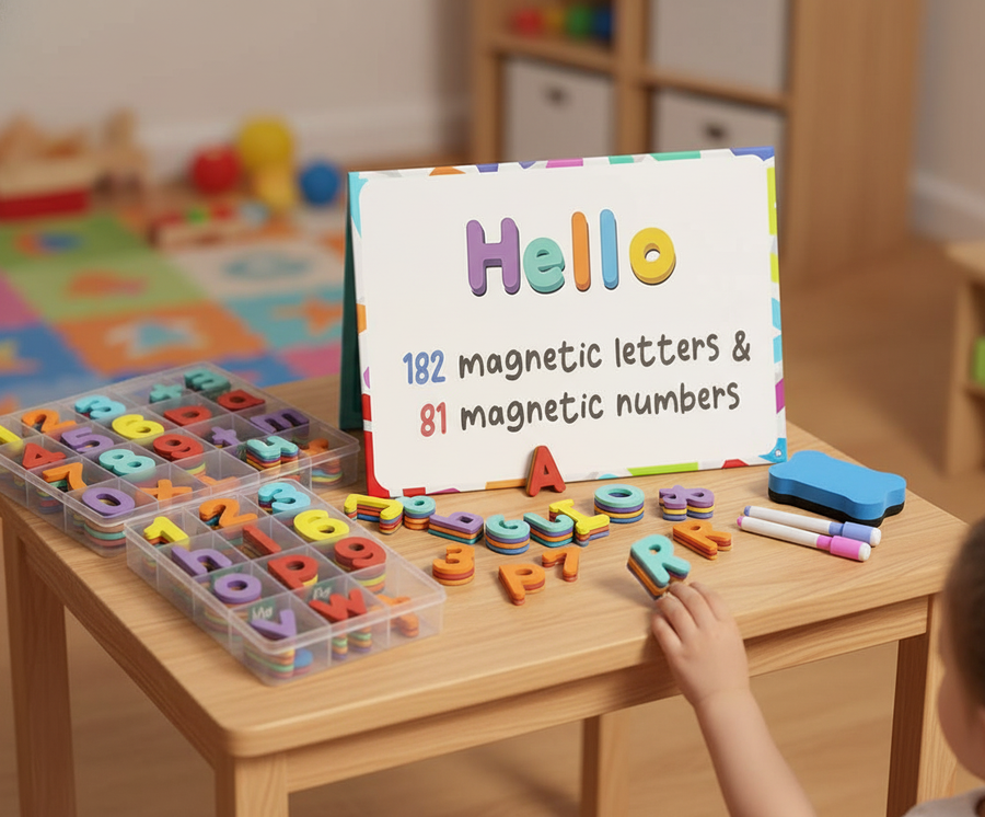 How to teach your child to spell their name with magnetic letters