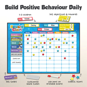 Magnetic Reward Chart for Kids – 300 Stars, 80+ Tasks
