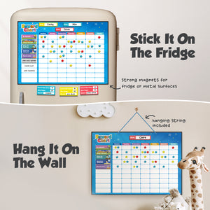 Magnetic Reward Chart for Kids – 300 Stars, 80+ Tasks