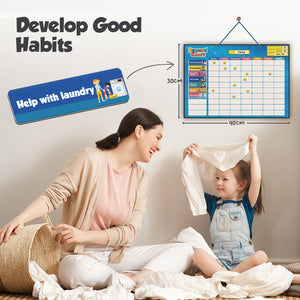 Magnetic Reward Chart for Kids – 300 Stars, 80+ Tasks