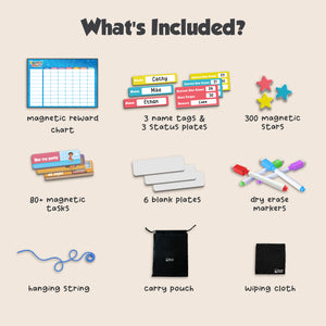 Magnetic Reward Chart for Kids – 300 Stars, 80+ Tasks
