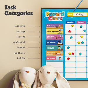 Magnetic Reward Chart for Kids – 300 Stars, 80+ Tasks