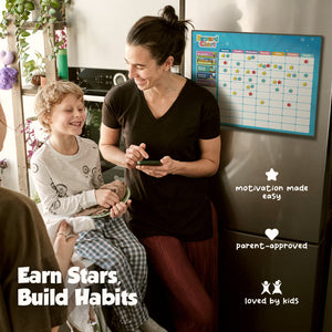 Magnetic Reward Chart for Kids – 300 Stars, 80+ Tasks